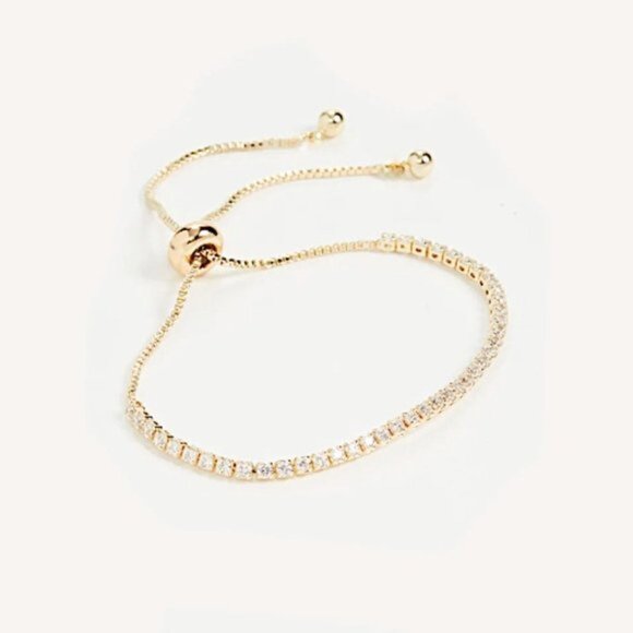 New ~ Anthropologie Shashi Rose Gold Diamond Tennis Bracelet - Picture 7 of 14